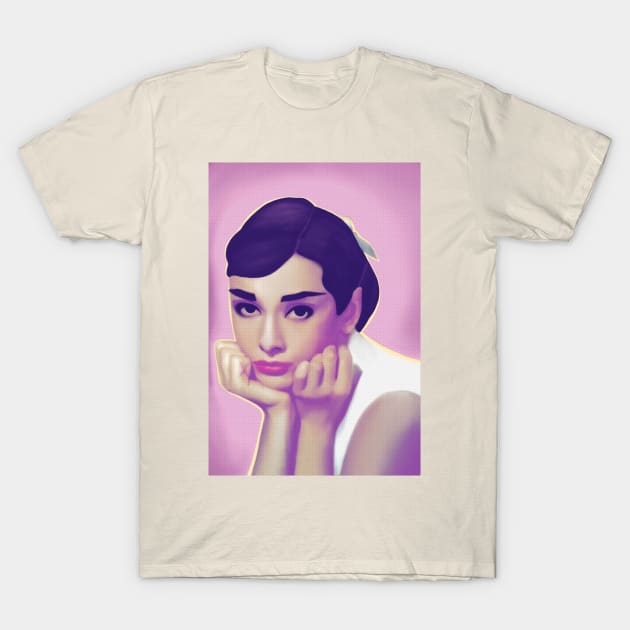 Purple Audrey Hepburn T-Shirt by star girl